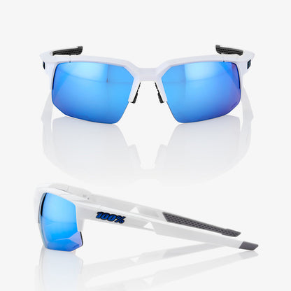 SPEEDCOUPE - Matte White - HiPER Blue Multilayer Mirror Lens