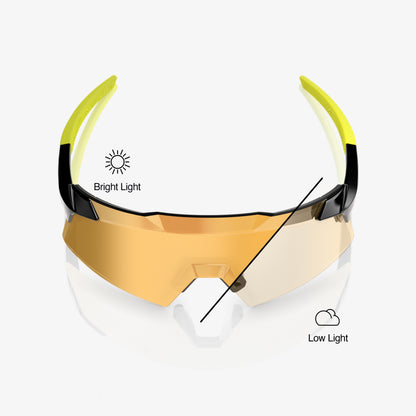 AEROCRAFT - Gloss Metallic Black - Gold Mirror Photochromic Lens