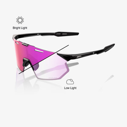 HYPERCRAFT SQ - Gloss Black - Photochromic Purple Mirror