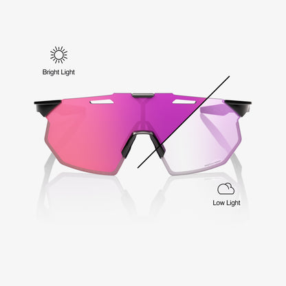 HYPERCRAFT SQ - Gloss Black - Photochromic Purple Mirror