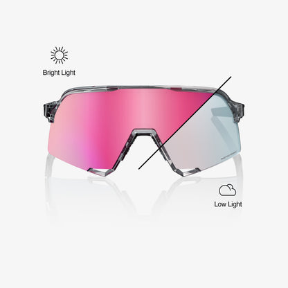 S3 - Polished Translucent Grey - Rose Gold Mirror Photochromic Lens