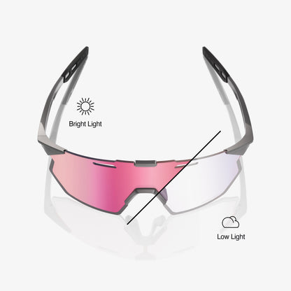 HYPERCRAFT SQ Gloss Light Grey Rose Gold Mirror Photochromic Lens
